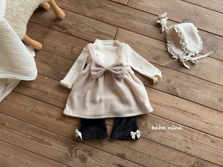 Bebe Nine - Korean Baby Fashion - #onlinebabyshop - Ribbon One-piece - 8