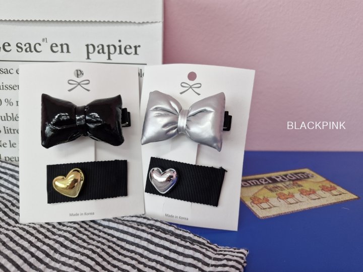 Black Pink - Korean Children Fashion - #Kfashion4kids - Plump Ribbon Set - 2