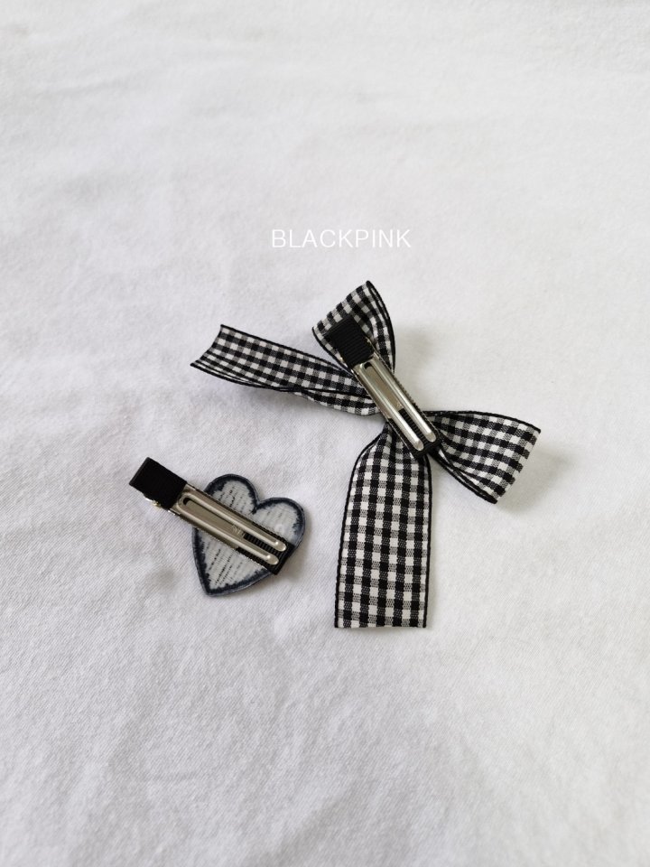 Black Pink - Korean Children Fashion - #Kfashion4kids - Check Heart Ribbon Set - 11