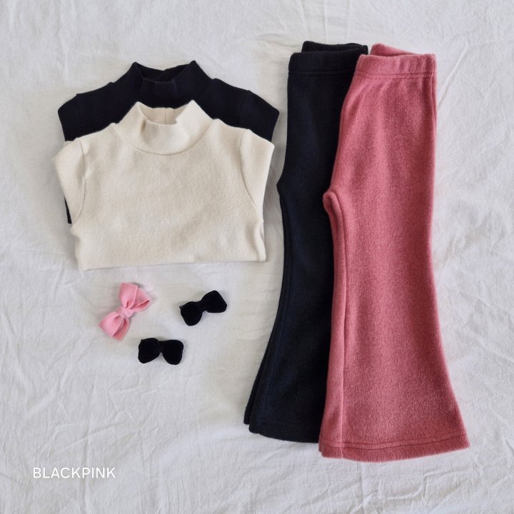 Black Pink - Korean Children Fashion - #Kfashion4kids - Collar Fleece Bootcut Pants - 5