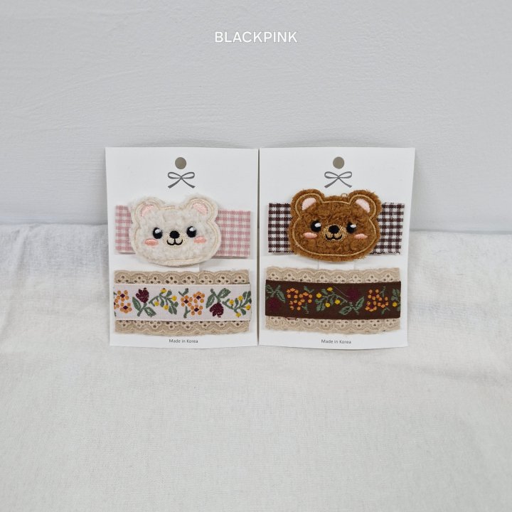 Black Pink - Korean Children Fashion - #Kfashion4kids - Bear Face Set