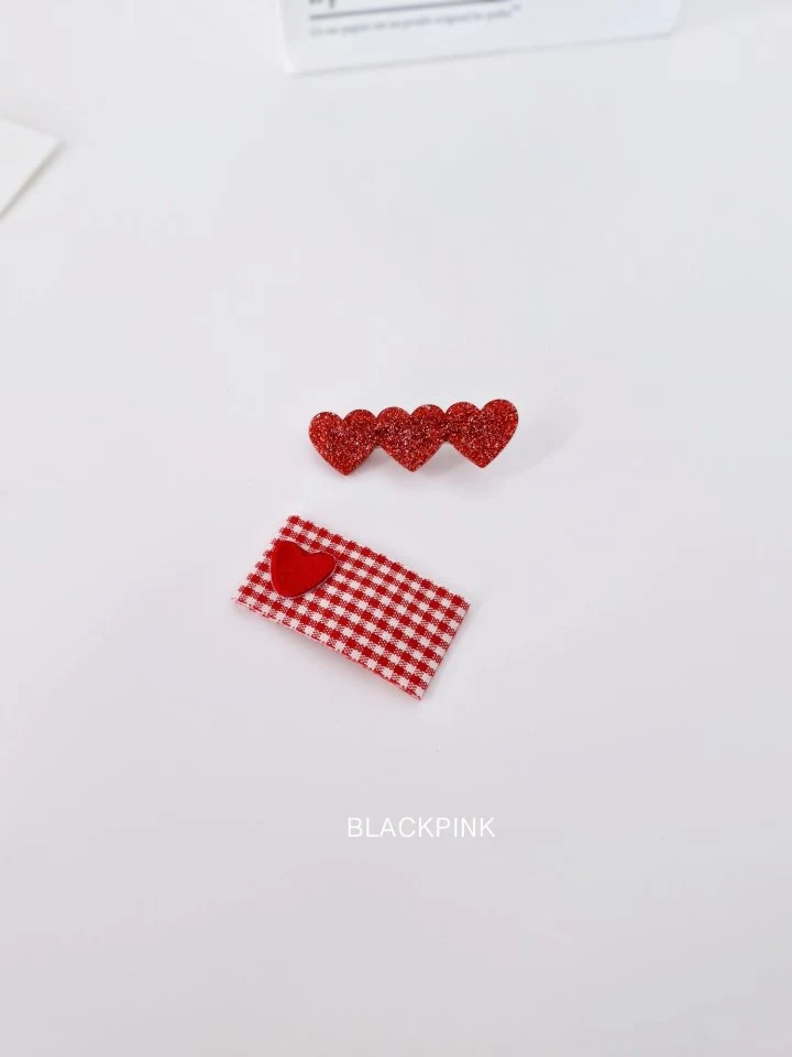 Black Pink - Korean Children Fashion - #childofig - Acrylic Heart Set - 9