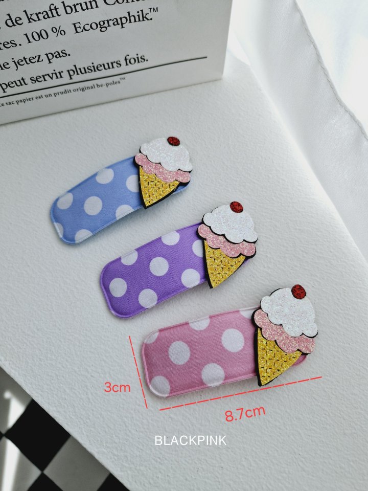 Black Pink - Korean Children Fashion - #childofig - Ice Cream Dot Hairclip - 11