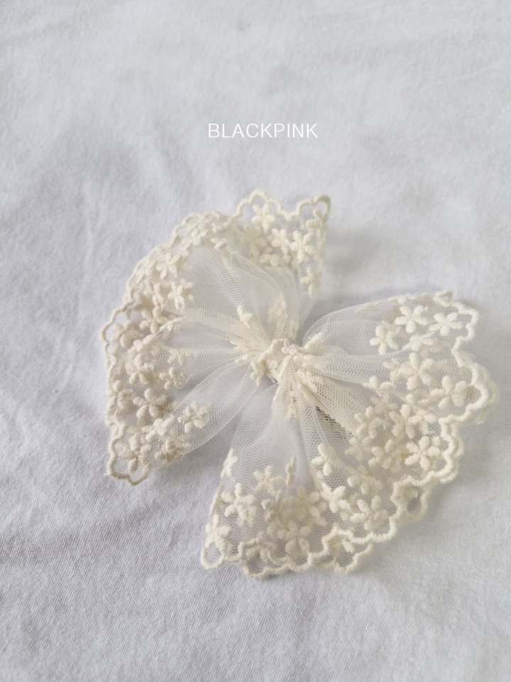 Black Pink - Korean Children Fashion - #childofig - Alisa Lace Hairclip - 2