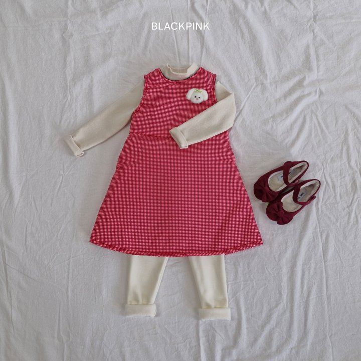 Black Pink - Korean Children Fashion - #childofig - Sanrio Check Padding One-piece - 7