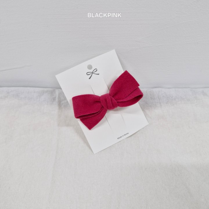 Black Pink - Korean Children Fashion - #childofig - Wool Ribbon Hairclip - 5