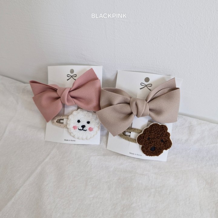 Black Pink - Korean Children Fashion - #childofig - Poodle Ribbon Set