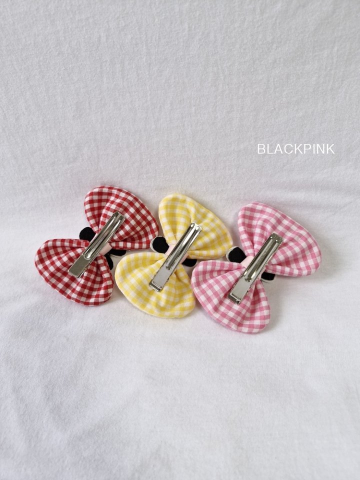 Black Pink - Korean Children Fashion - #childrensboutique - Smile Check Ribbon - 5