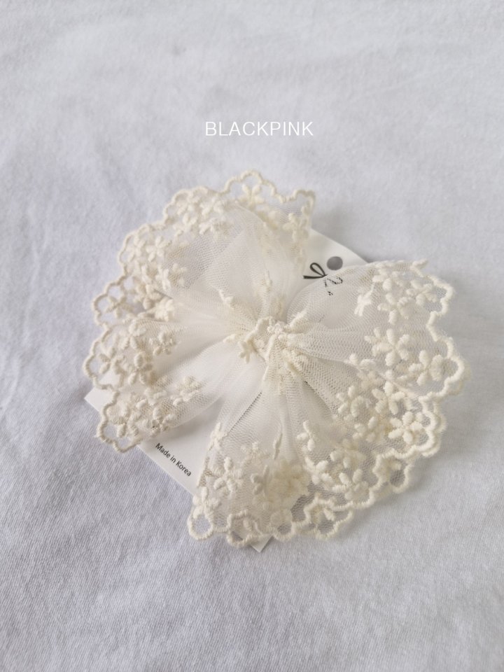 Black Pink - Korean Children Fashion - #childrensboutique - Alisa Lace Hairclip - 3