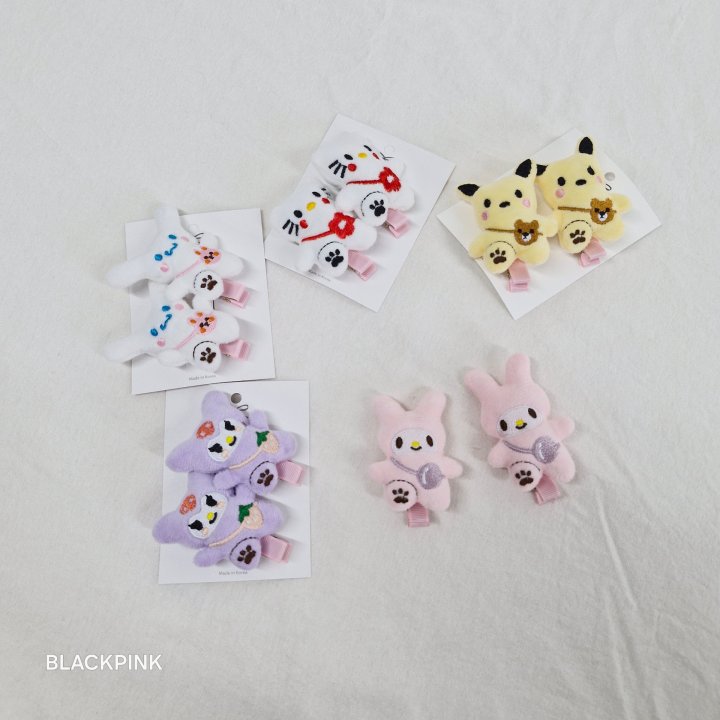 Black Pink - Korean Children Fashion - #childrensboutique - Sanrio Hairclip Set - 7