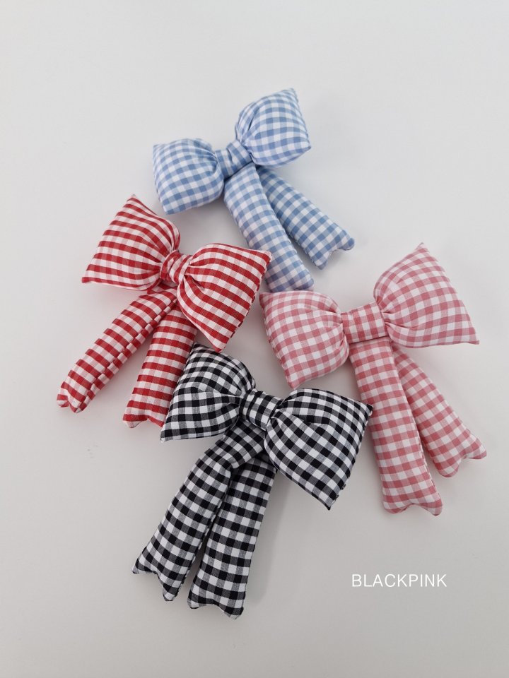 Black Pink - Korean Children Fashion - #designkidswear - Check Ribbon Pin - 2