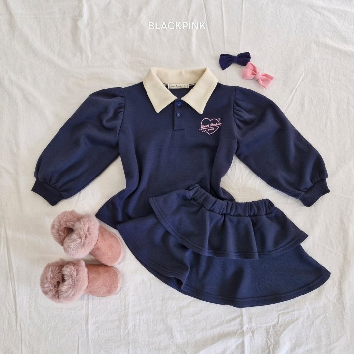 Black Pink - Korean Children Fashion - #designkidswear - Heart Cancan Top Bottom Set - 5