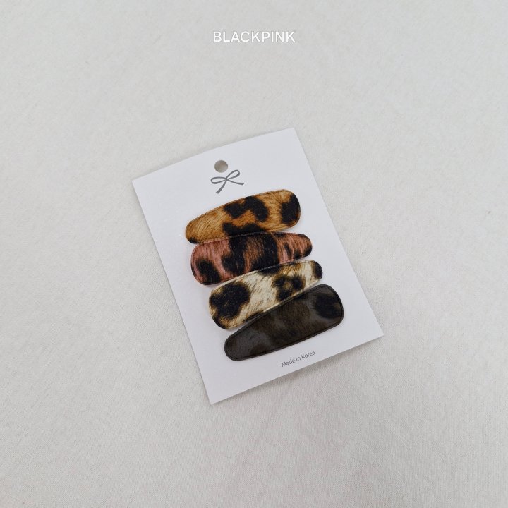 Black Pink - Korean Children Fashion - #designkidswear - Leopard Hairclip Set - 2