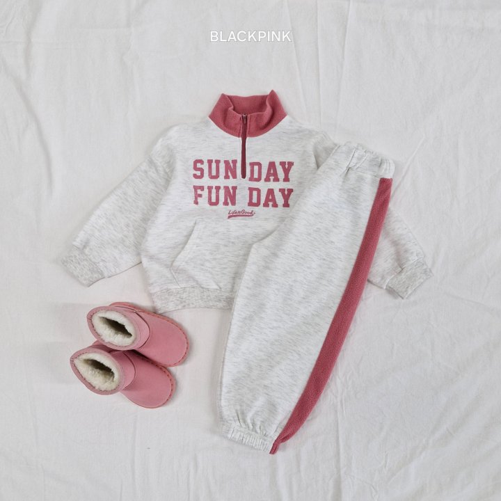 Black Pink - Korean Children Fashion - #discoveringself - Sunday Cozy Top Bottom Set - 8