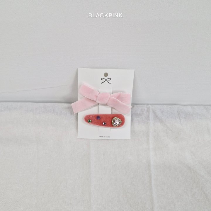 Black Pink - Korean Children Fashion - #discoveringself - Velvet Ribbon Cubic Set - 6