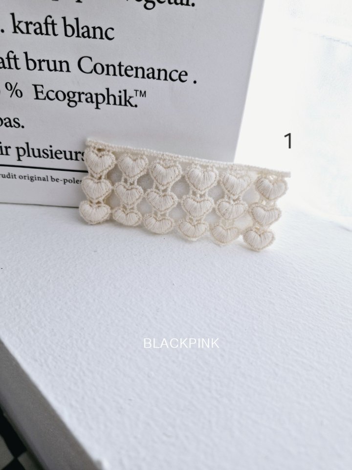 Black Pink - Korean Children Fashion - #fashionkids - Square Lace Hairclip