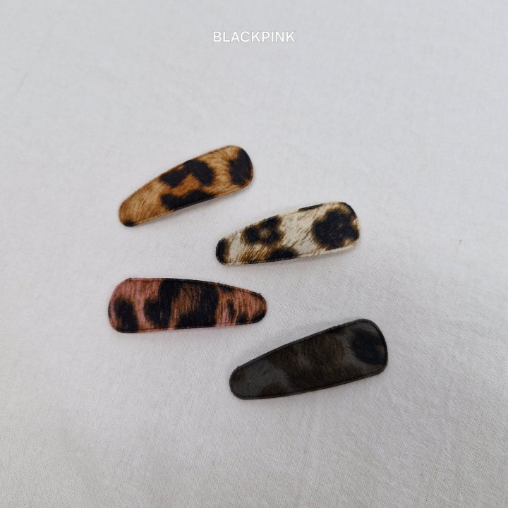 Black Pink - Korean Children Fashion - #discoveringself - Leopard Hairclip Set - 4