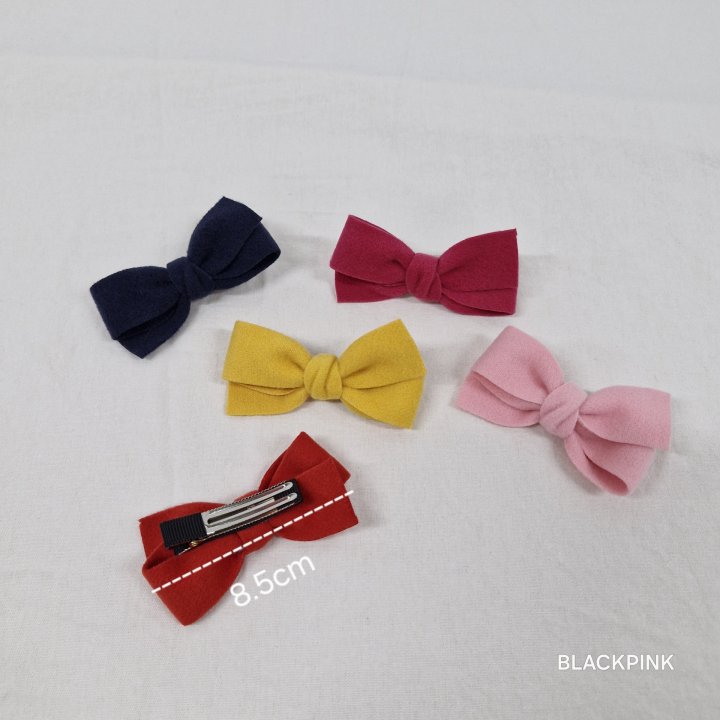 Black Pink - Korean Children Fashion - #kidsshorts - Wool Ribbon Hairclip - 10