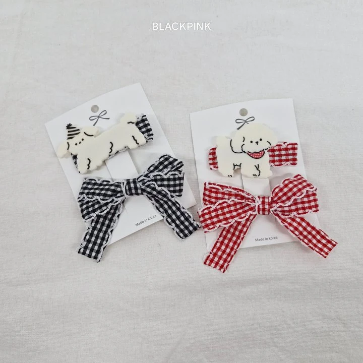 Black Pink - Korean Children Fashion - #kidsstore - Check Puppy Set