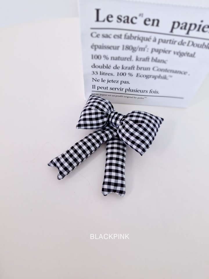 Black Pink - Korean Children Fashion - #kidzfashiontrend - Check Ribbon Pin - 7