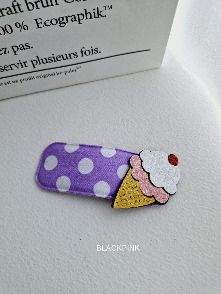 Black Pink - Korean Children Fashion - #kidzfashiontrend - Ice Cream Dot Hairclip - 5