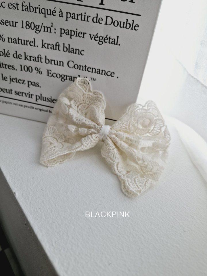 Black Pink - Korean Children Fashion - #kidzfashiontrend - Rose Lace Hairclip - 2