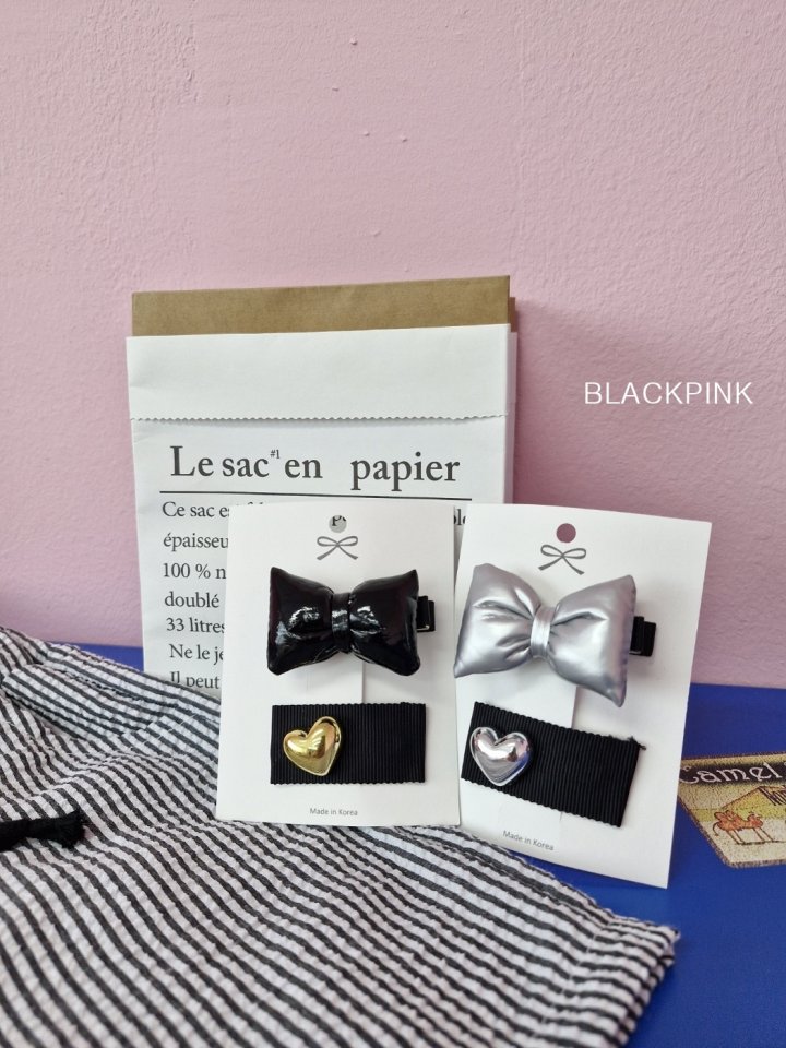 Black Pink - Korean Children Fashion - #kidzfashiontrend - Plump Ribbon Set