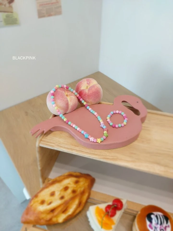 Black Pink - Korean Children Fashion - #kidzfashiontrend - Star Necklace Bracelet Set - 3