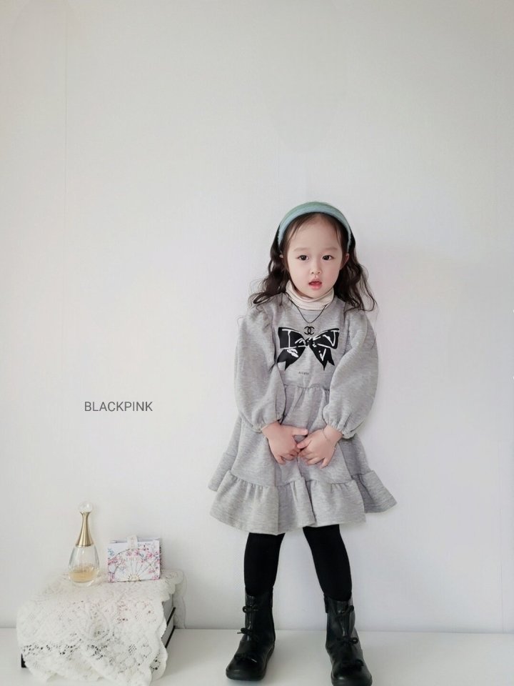 Black Pink - Korean Children Fashion - #kidsstore - Ribbon Fleece One-piece - 4