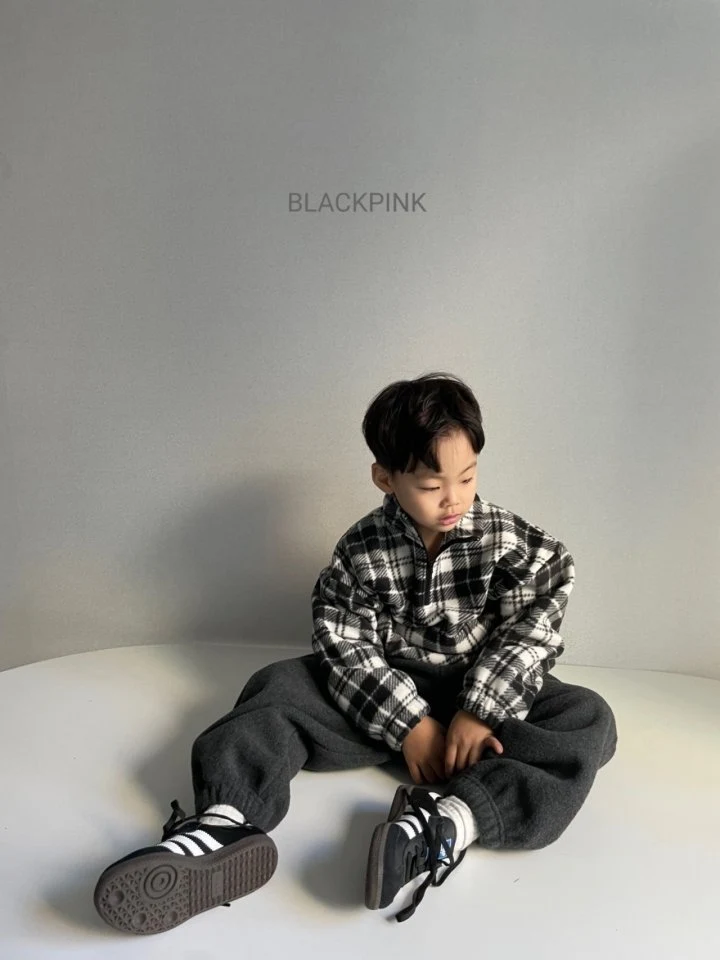 Black Pink - Korean Children Fashion - #kidzfashiontrend - Anorak Check Set