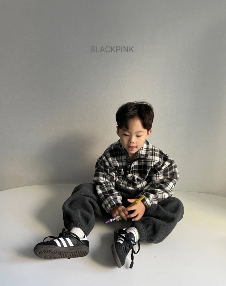 Black Pink - Korean Children Fashion - #littlefashionista - Anorak Check Set - 3