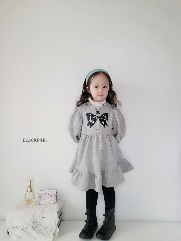 Black Pink - Korean Children Fashion - #magicofchildhood - Ribbon Fleece One-piece - 7