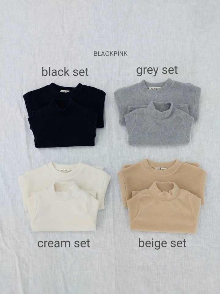 Black Pink - Korean Children Fashion - #magicofchildhood - Cozy Tee Set