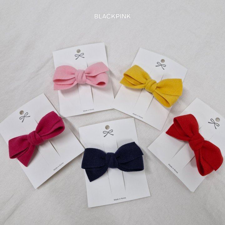 Black Pink - Korean Children Fashion - #magicofchildhood - Wool Ribbon Hairclip