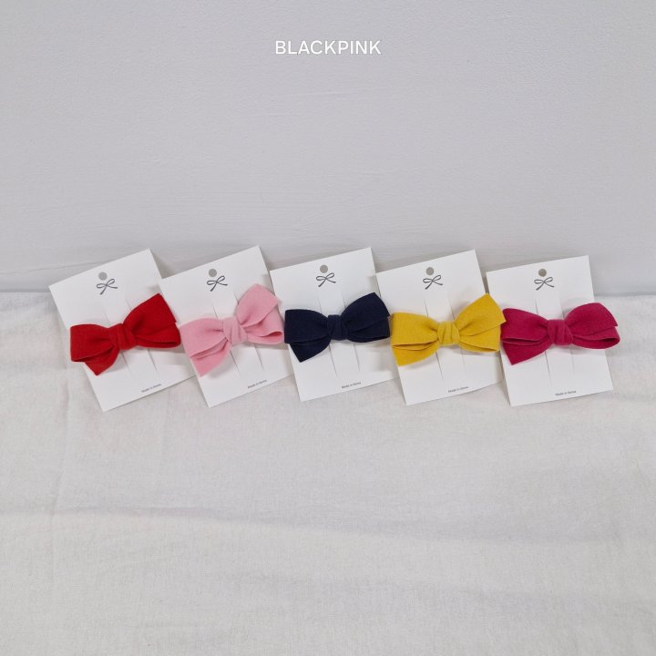 Black Pink - Korean Children Fashion - #minifashionista - Wool Ribbon Hairclip - 2