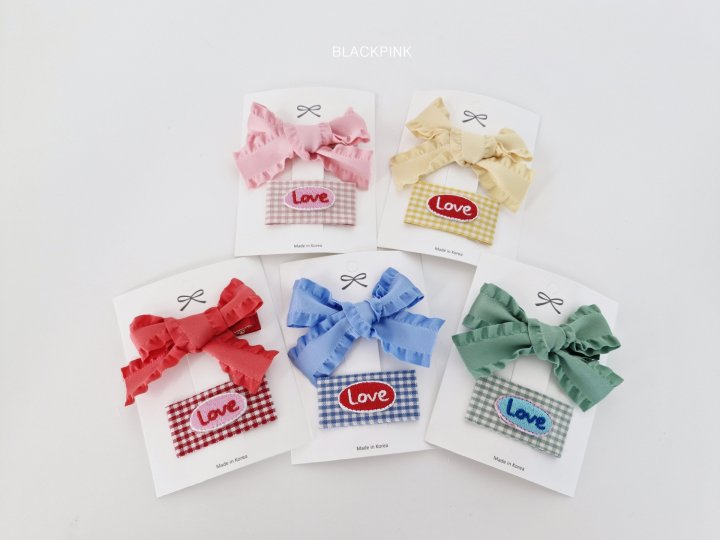 Black Pink - Korean Children Fashion - #prettylittlegirls - Love Ribbon Set - 2