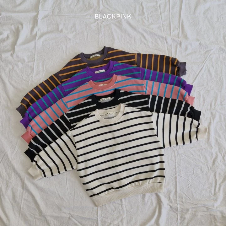 Black Pink - Korean Children Fashion - #prettylittlegirls - Stripe Fleece Sweatshirts