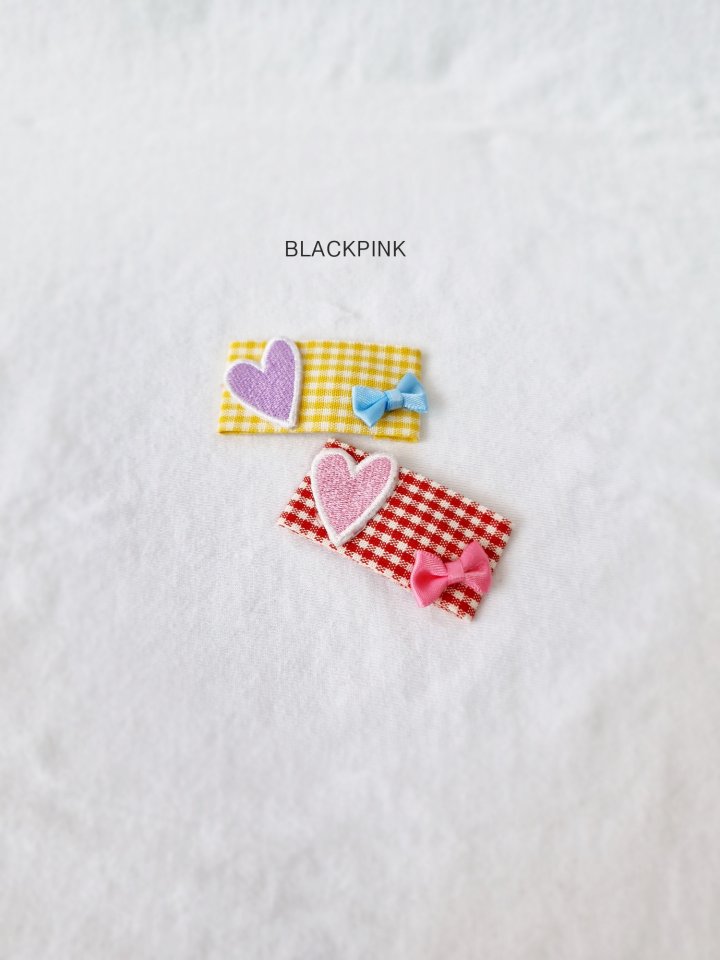 Black Pink - Korean Children Fashion - #stylishchildhood - Heart Embroidery Ribbon Set - 9