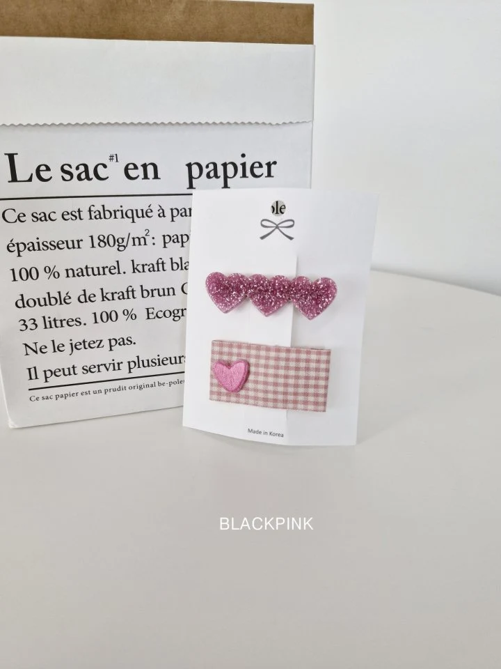 Black Pink - Korean Children Fashion - #todddlerfashion - Acrylic Heart Set - 6