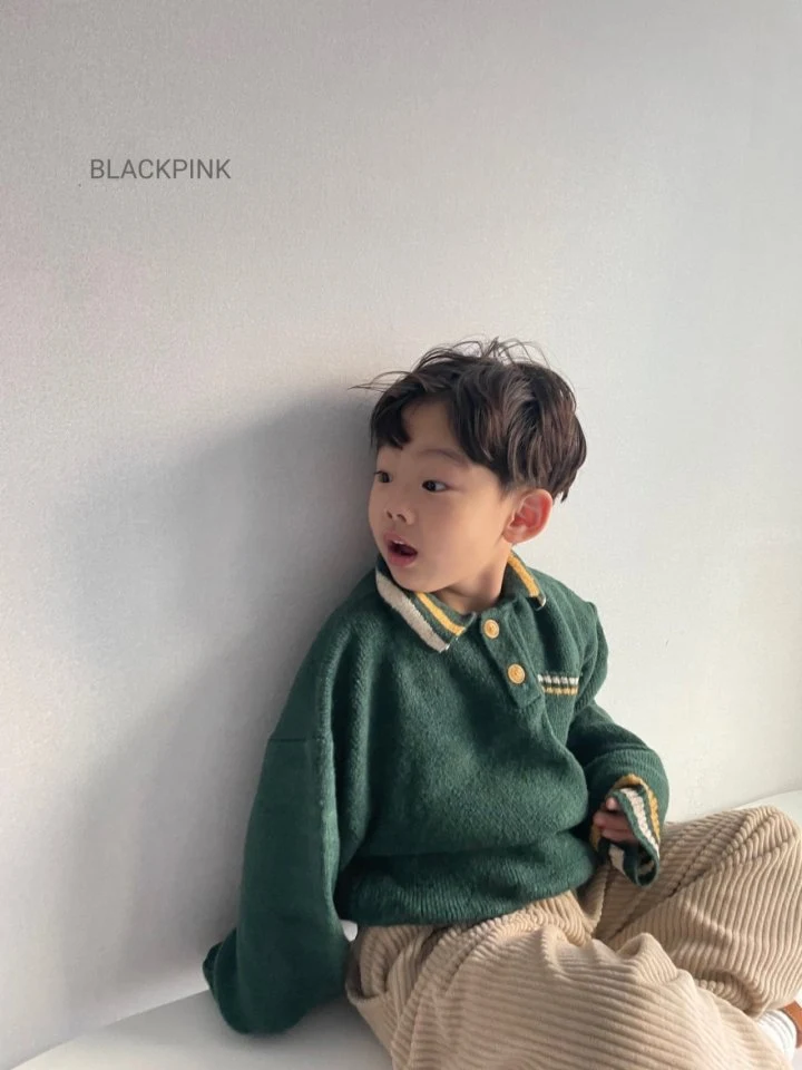 Black Pink - Korean Children Fashion - #todddlerfashion - Dave Collar Sweater - 6