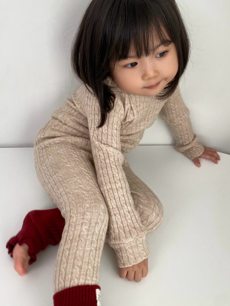 Bon Bon Butik - Korean Children Fashion - #childrensboutique - Cable Knit Leggings - 5