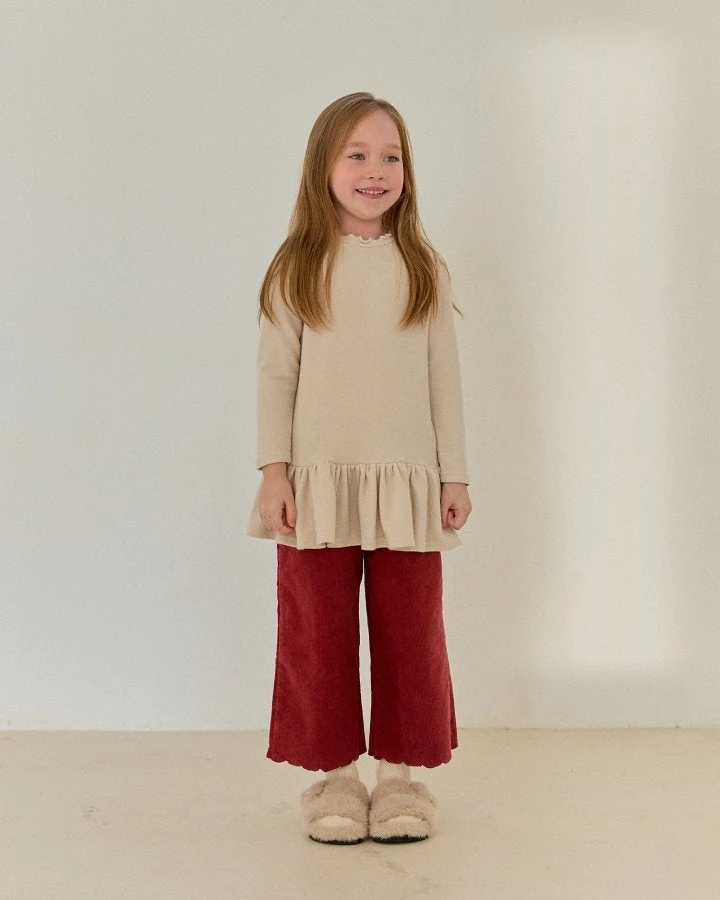 Bonaloi - Korean Children Fashion - #childofig - Corduroy Scallop Pants - 3