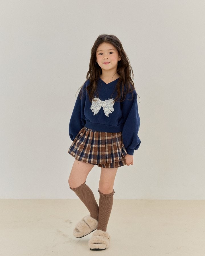 Bonaloi - Korean Children Fashion - #childrensboutique - Check Pleated Hidden Pants - 7