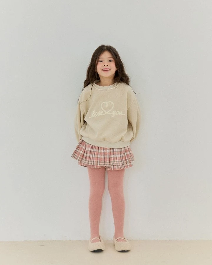 Bonaloi - Korean Children Fashion - #designkidswear - Love Boucle Embroidery Sweatshirts - 5