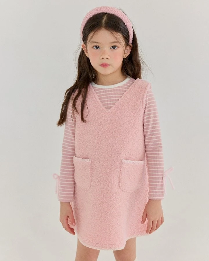 Bonaloi - Korean Children Fashion - #kidsshorts - Stripe Peach Sweatshirts - 7