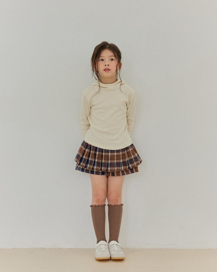 Bonaloi - Korean Children Fashion - #kidsshorts - Check Pleated Hidden Pants - 11