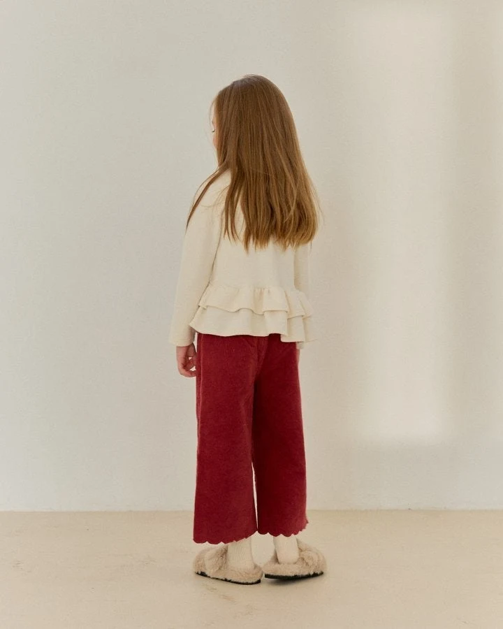 Bonaloi - Korean Children Fashion - #kidsshorts - Corduroy Scallop Pants - 8