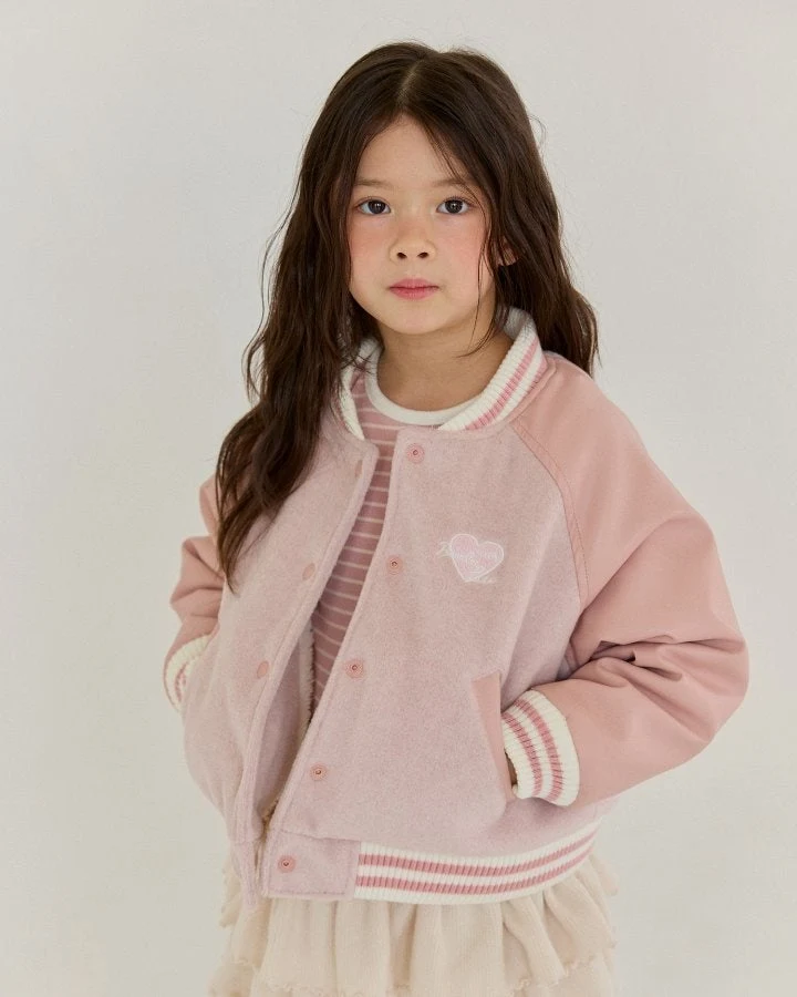 Bonaloi - Korean Children Fashion - #littlefashionista - Embroidered Varsity Jumper - 5