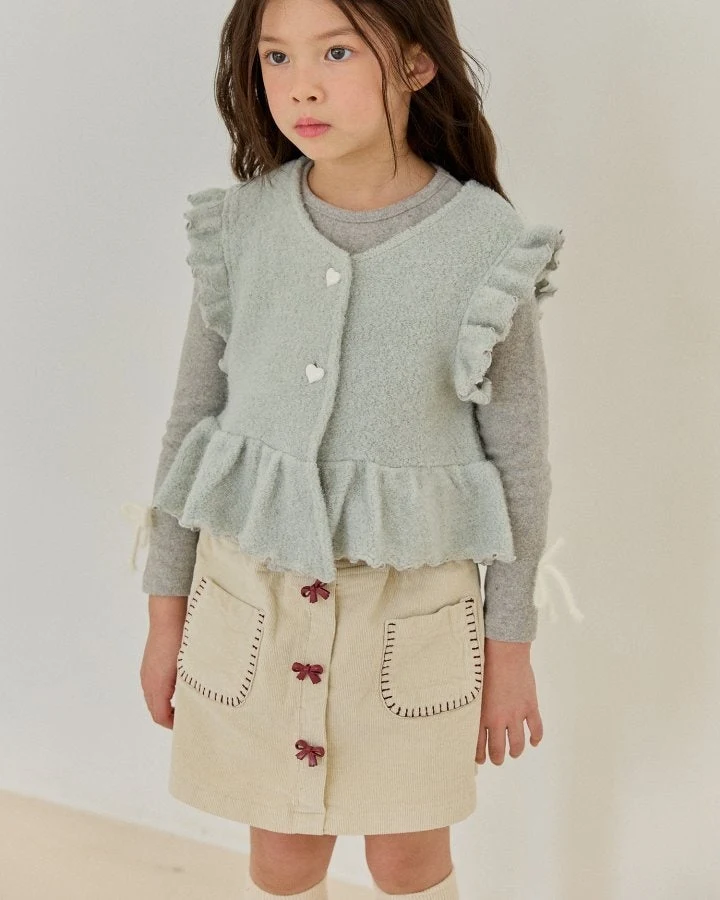 Bonaloi - Korean Children Fashion - #magicofchildhood - Ribbon Embroidery Corduroy Skirt Pants - 7