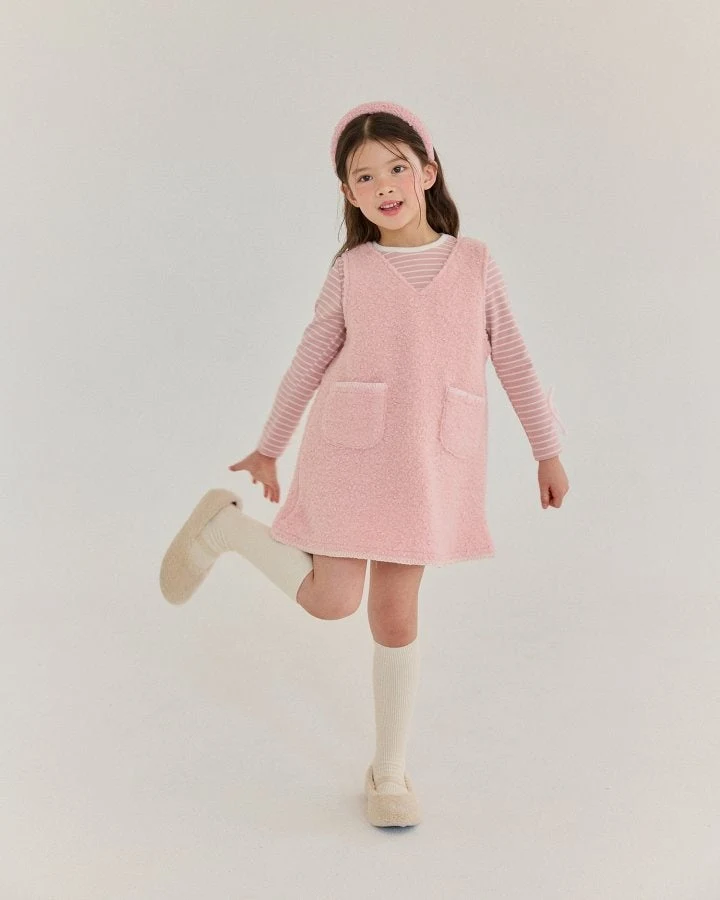 Bonaloi - Korean Children Fashion - #magicofchildhood - Snowflake Stitch One-piece - 6